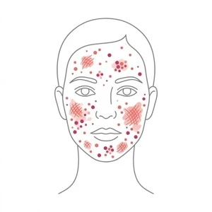 Severe acne illustration